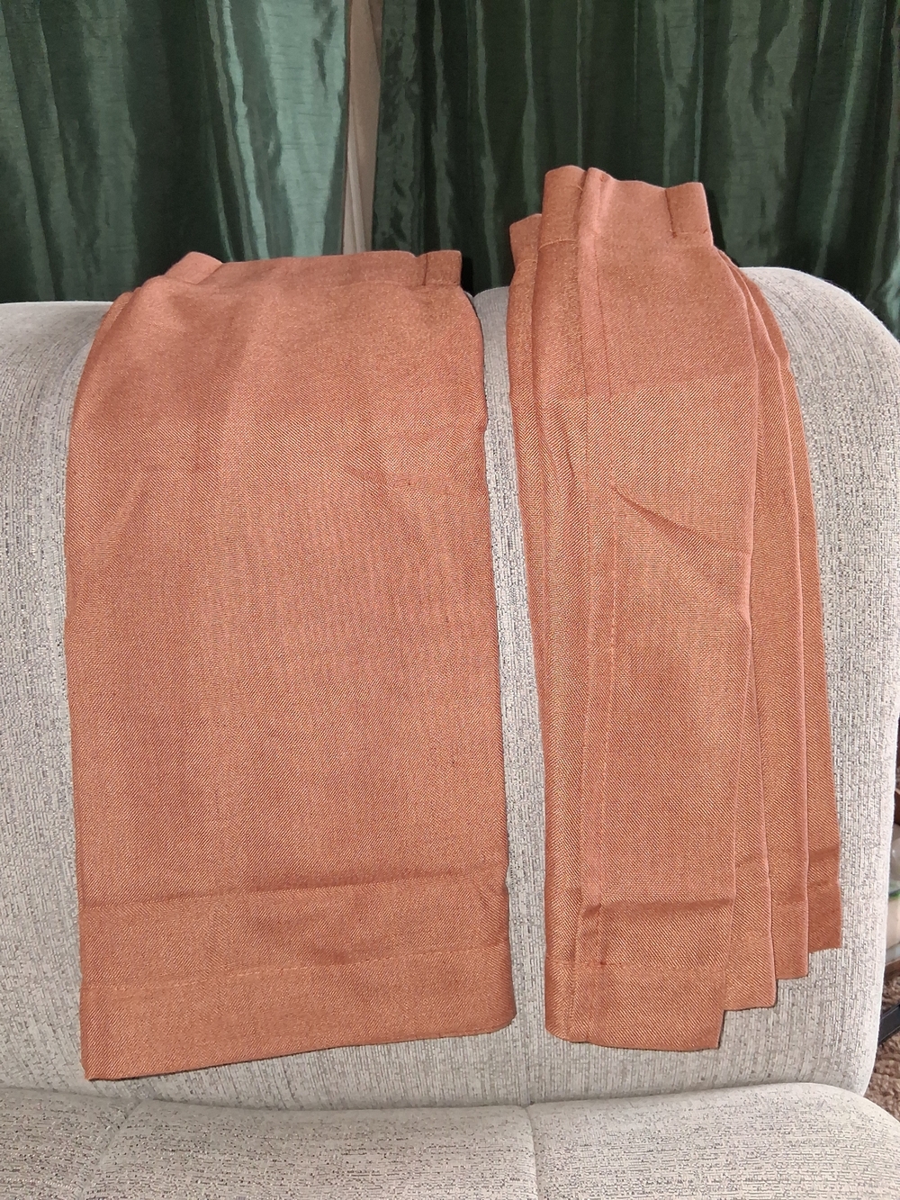 Terracotta Pinch Pleated Cafe Curtains X2  Panel - Nib 24x20 Inch